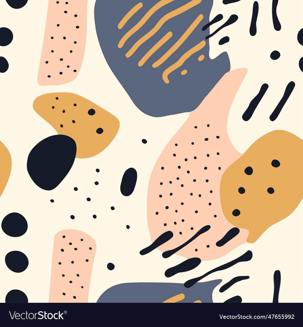 Seamless pattern with hand drawn abstract shapes vector image Seamless pattern with hand drawn abstract shapes