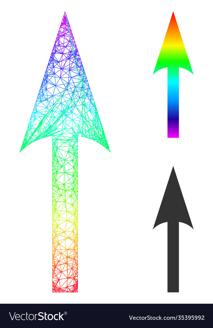 Spectrum linear gradient sharp arrow up icon vector image Spectrum linear gradient sharp arrow up icon