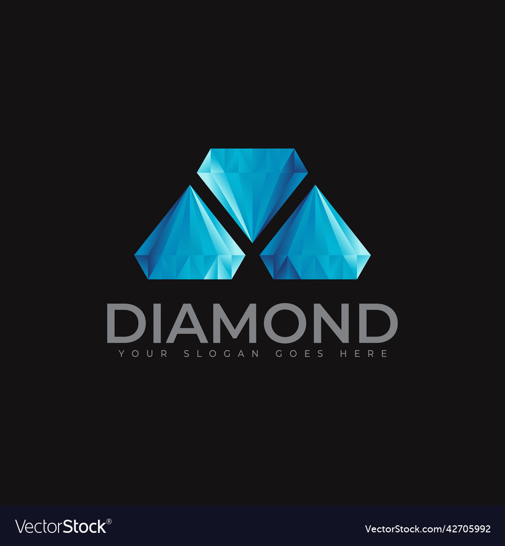 Three diamond logo and icon design template Vector Image