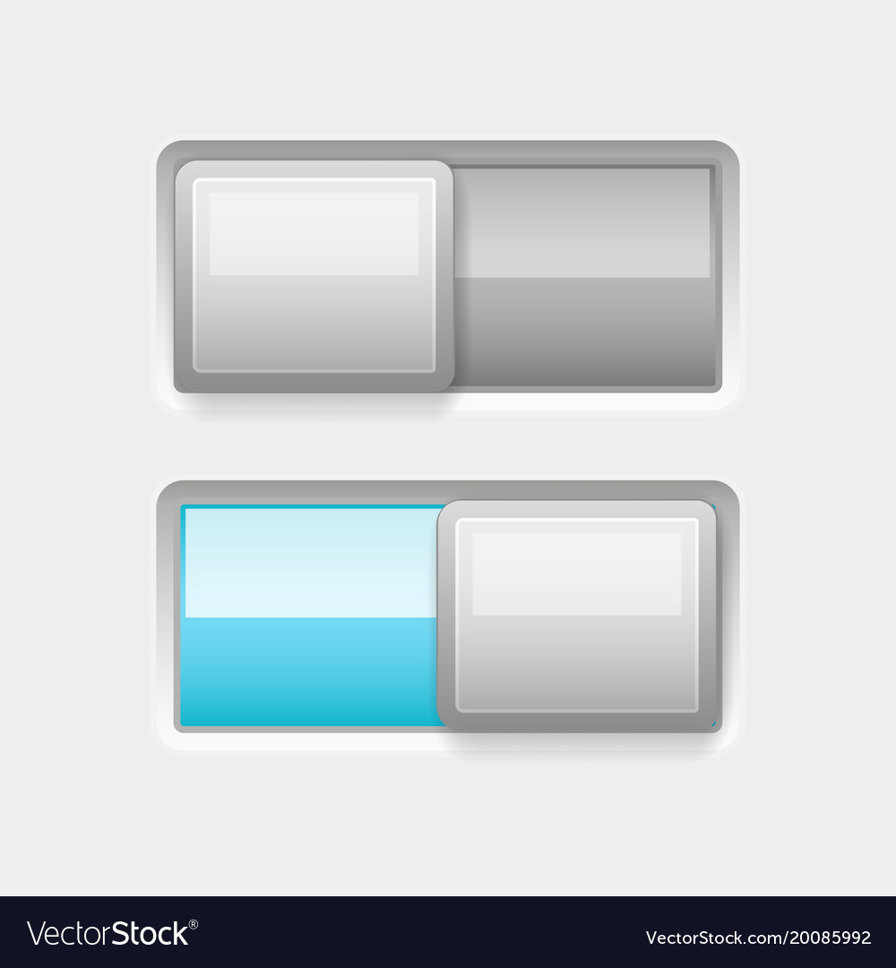 White square blue slider buttons web interface