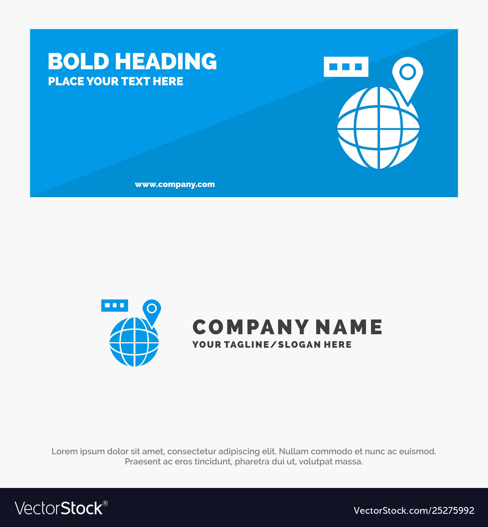 World map navigation location solid icon website vector image World map navigation location solid icon website