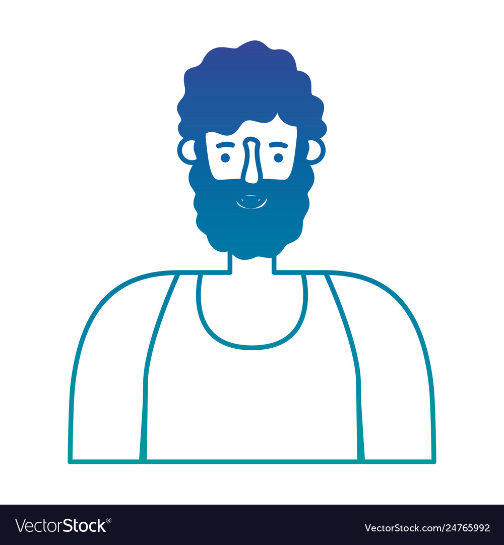 Young man with beard avatar character