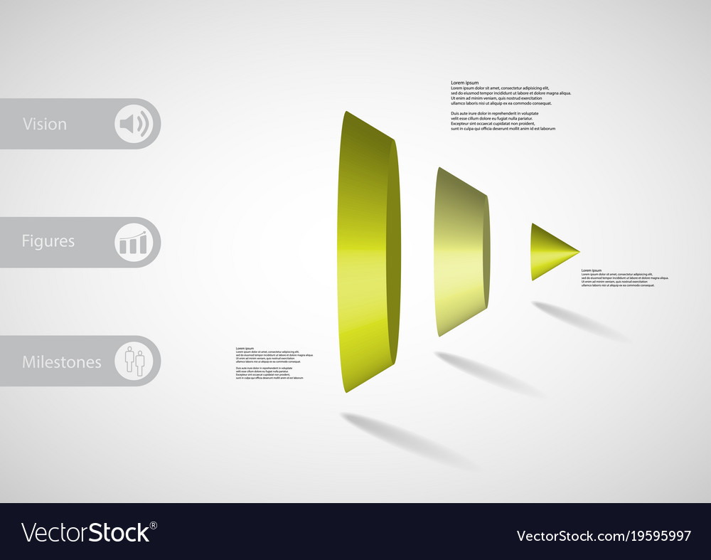 3d infographic template with cone vertically