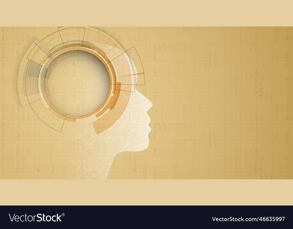 Artificial intelligence technology web background vector image Artificial intelligence technology web background