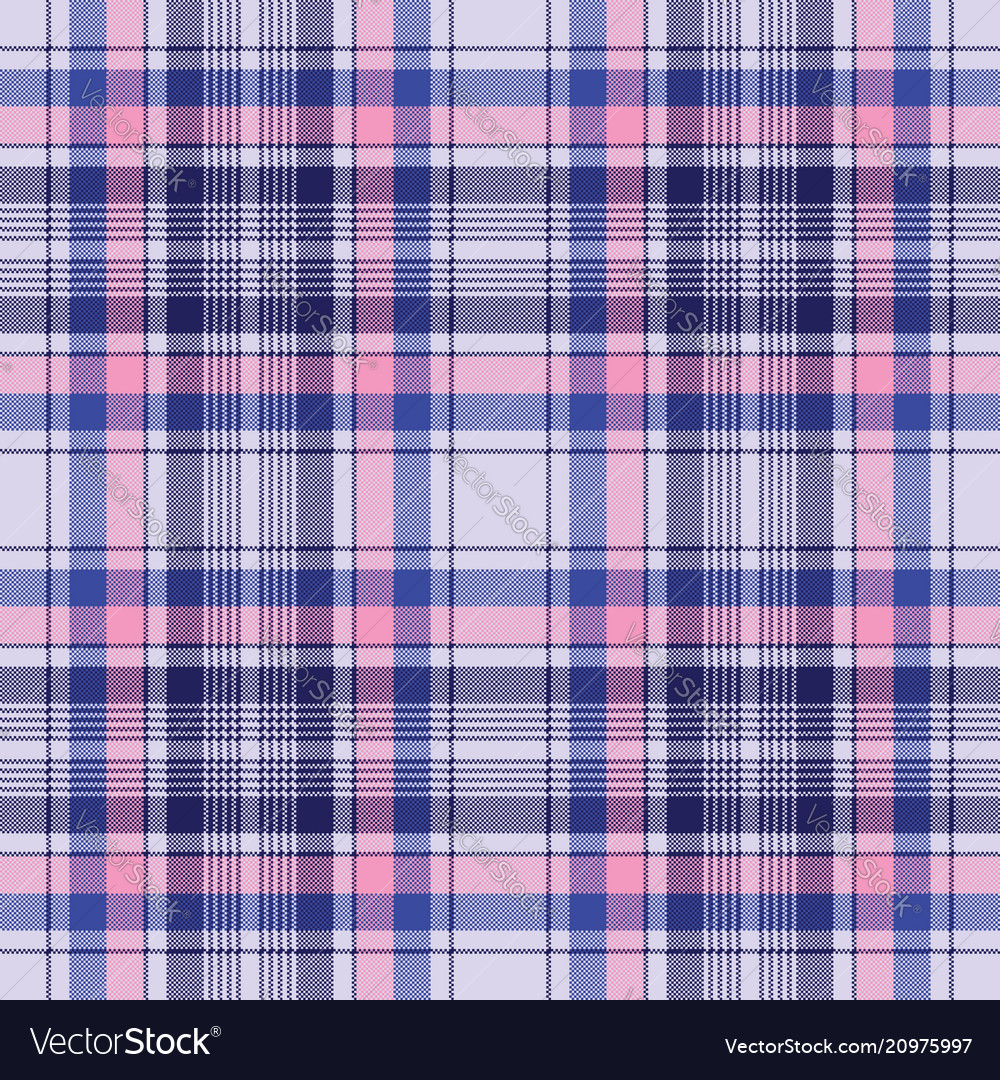 Blue Pixel Check Plaid nahtloses Muster