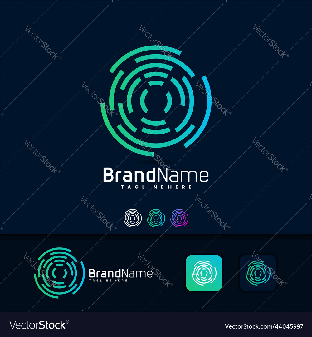 Circle technology logo icon Royalty Free Vector Image