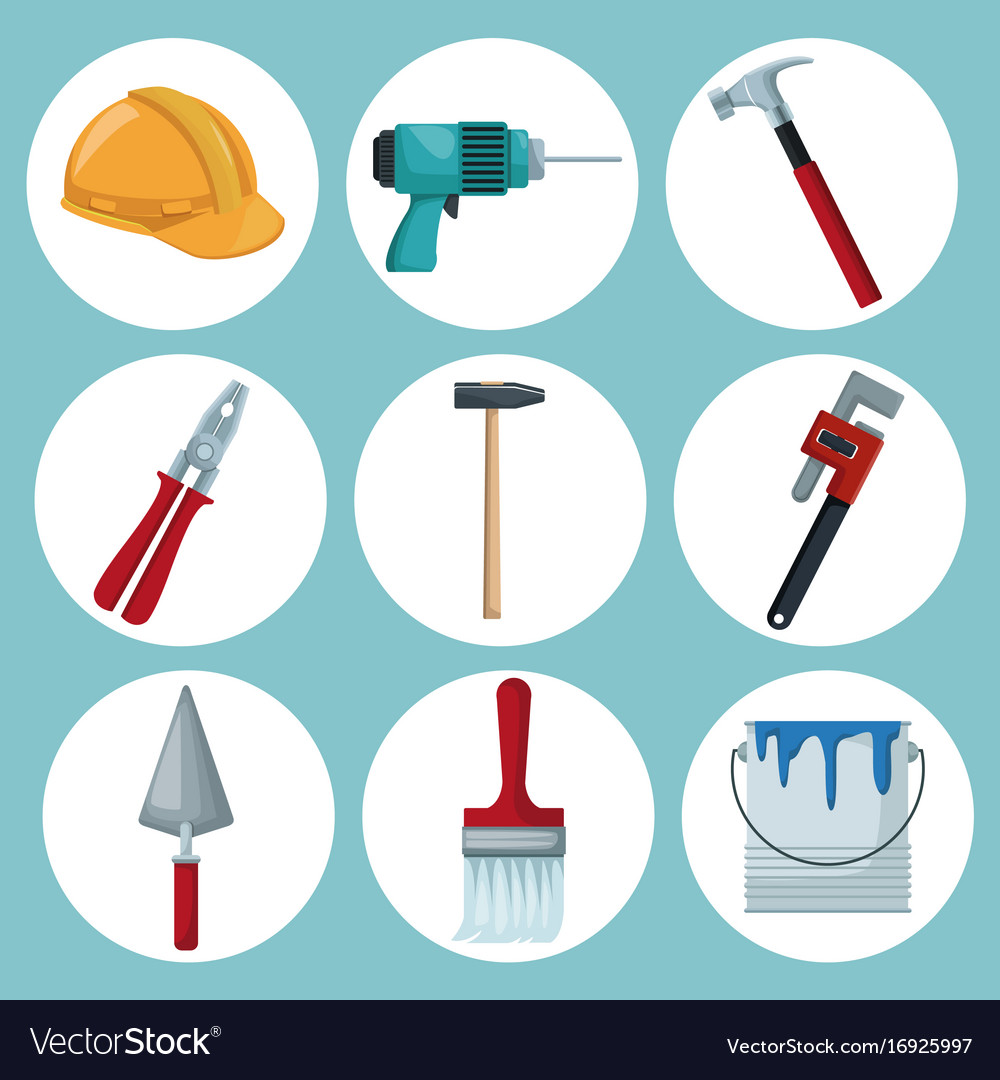 Color background with circular frames icons