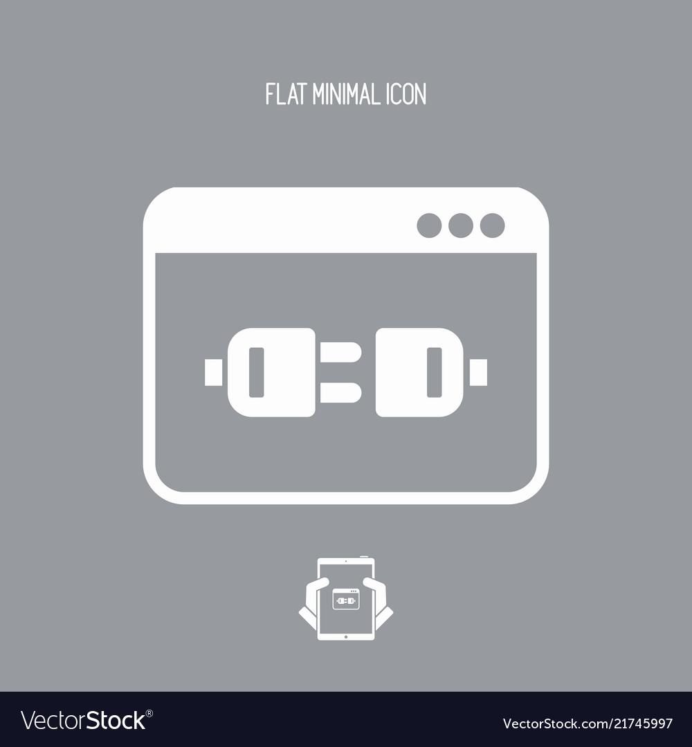 Computer connection - flat minimal icon
