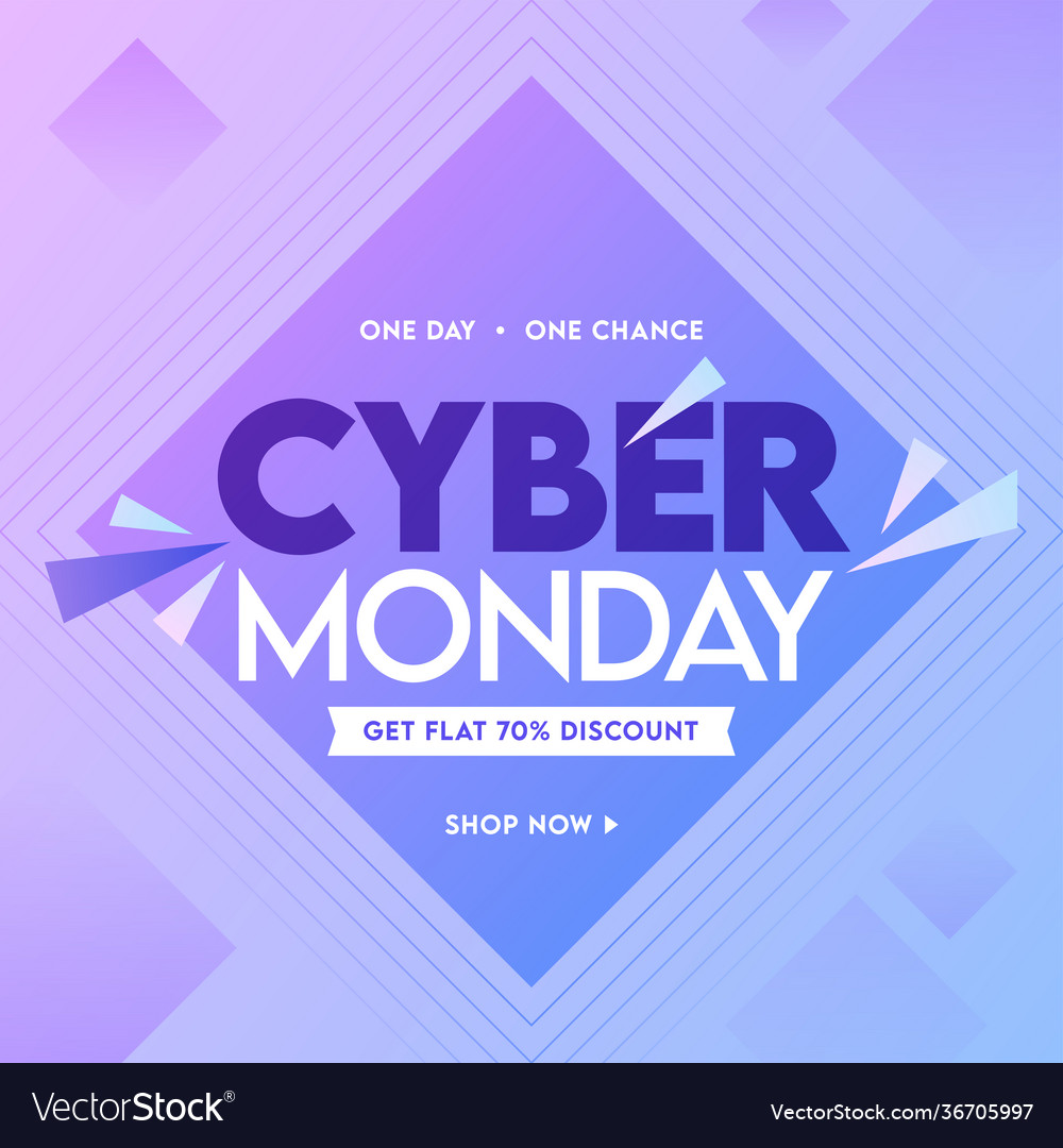 Cyber monday sale poster design with 70 discount