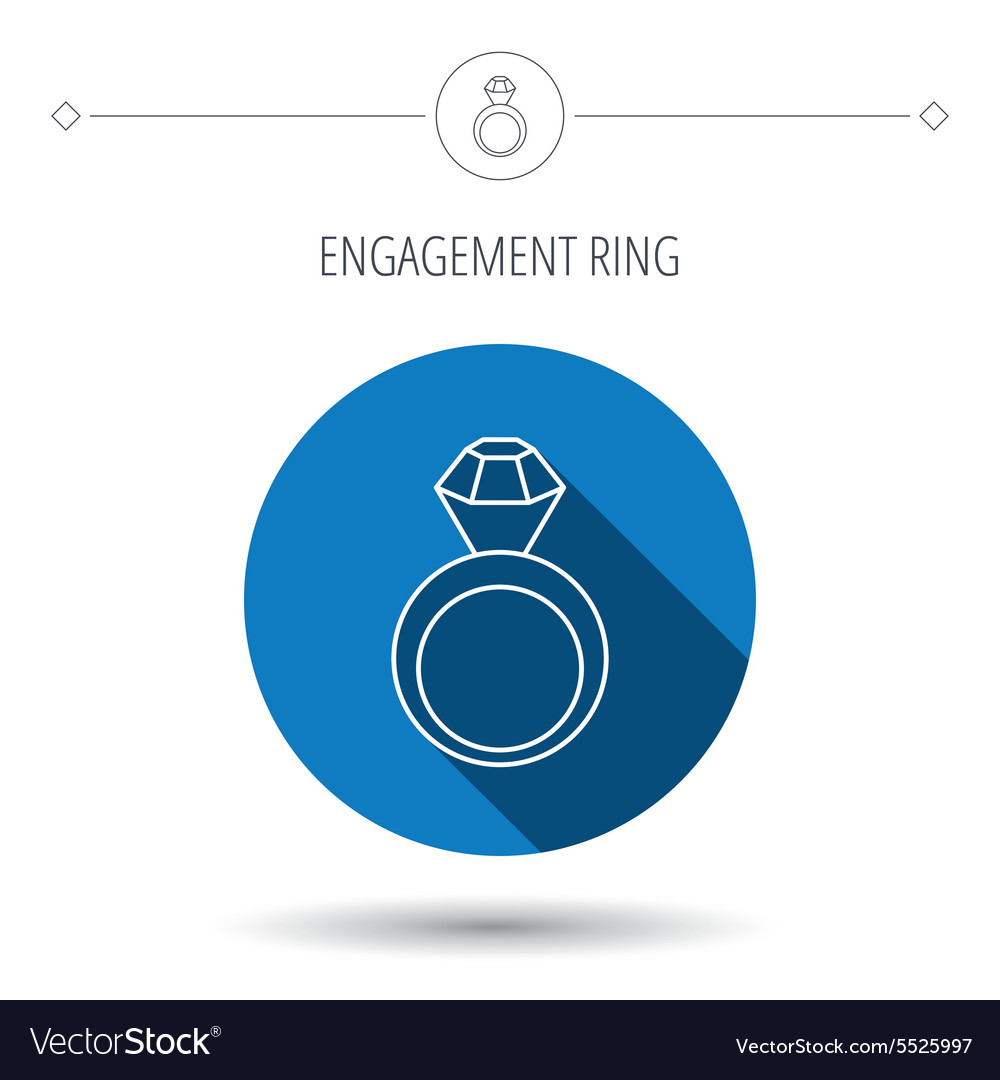 Engagement ring icon jewellery with diamond