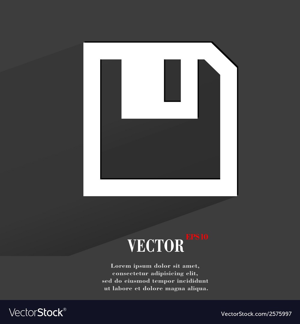 Floppy disk flat modern web button with long
