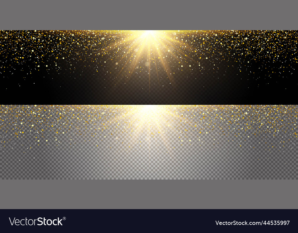 Gold explosion flying glitter in different Vector Image