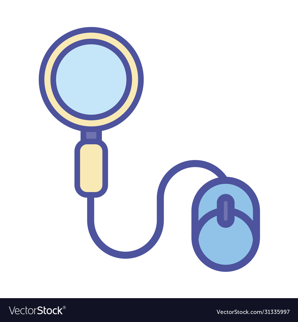 Isolated lupe and mouse line fill style icon