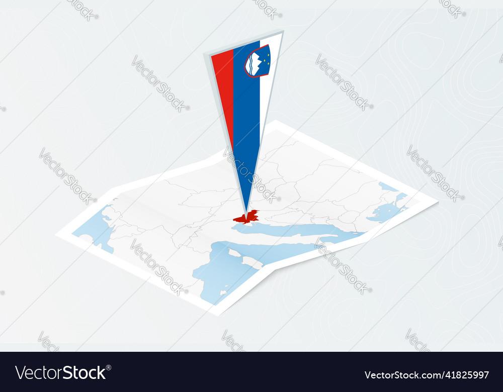 Isometric paper map of slovenia with triangular