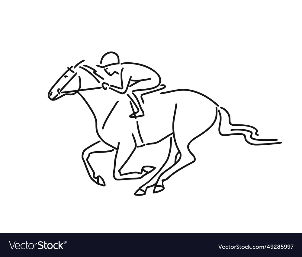 Jockey riding race horse Royalty Free Vector Image