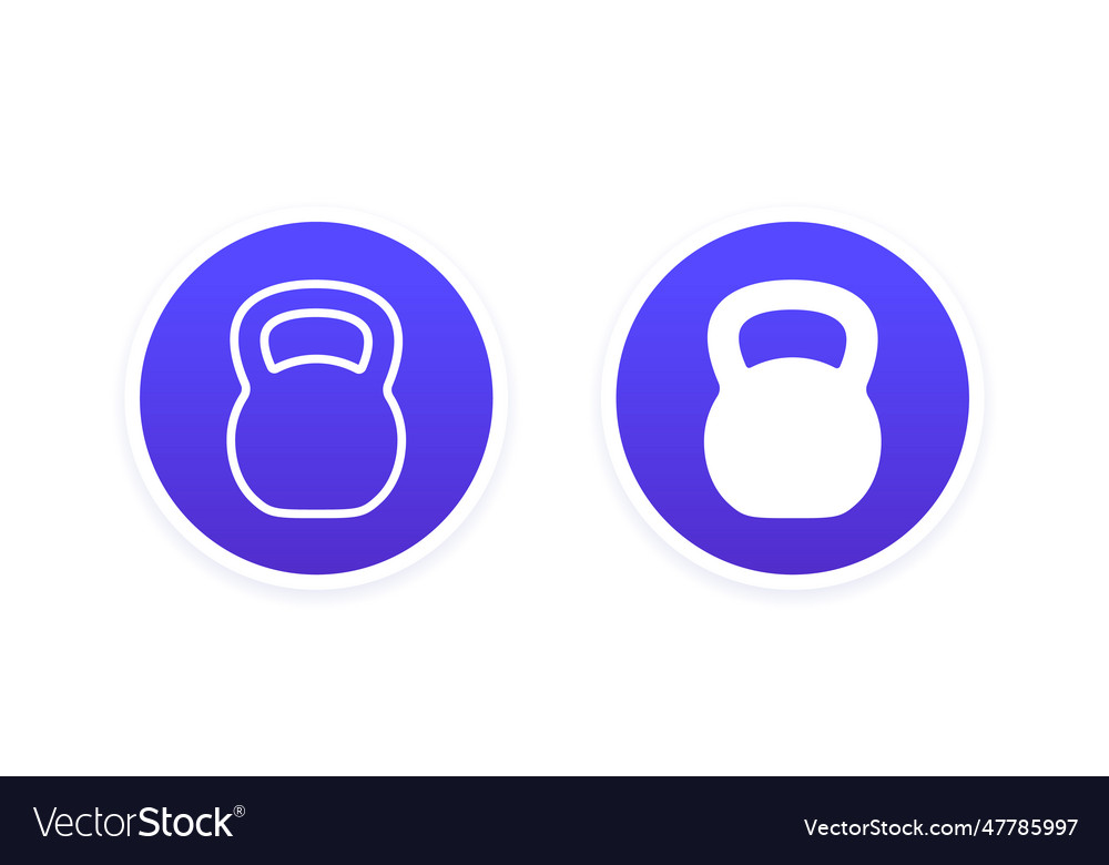 Kettlebell icon line and solid design