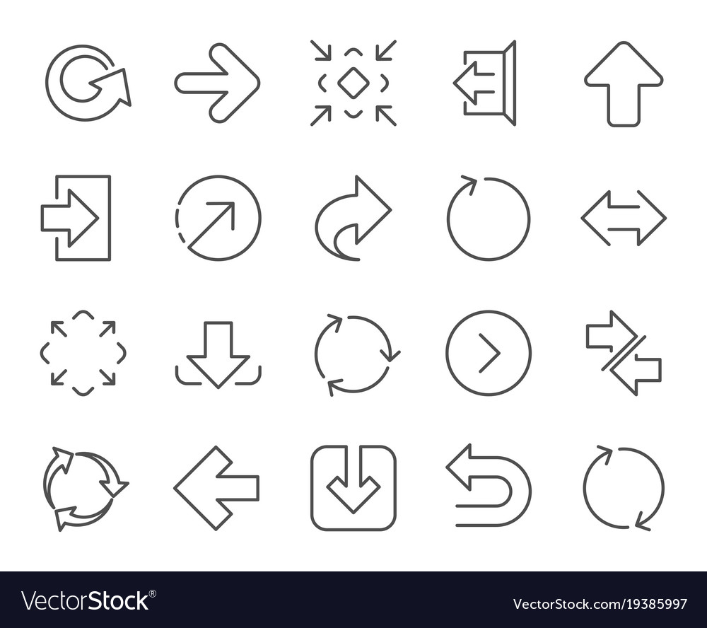 Linear arrow icons download synchronize