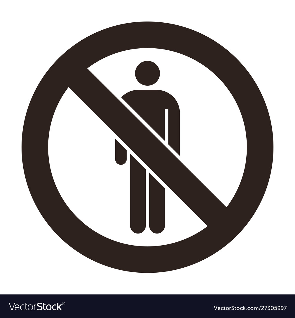 No people allowed man sign Royalty Free Vector Image