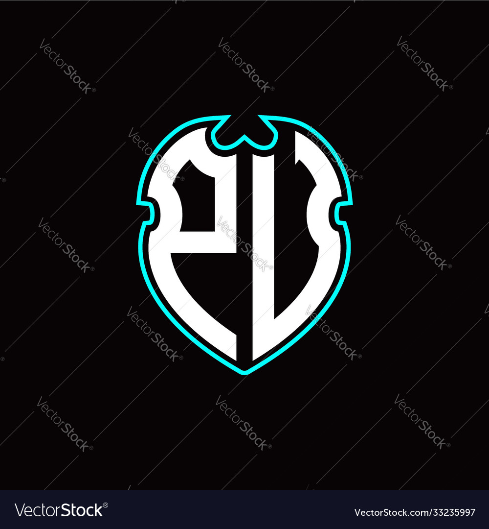 P u initial logo design with a shield shape vector image P u initial logo design with a shield shape