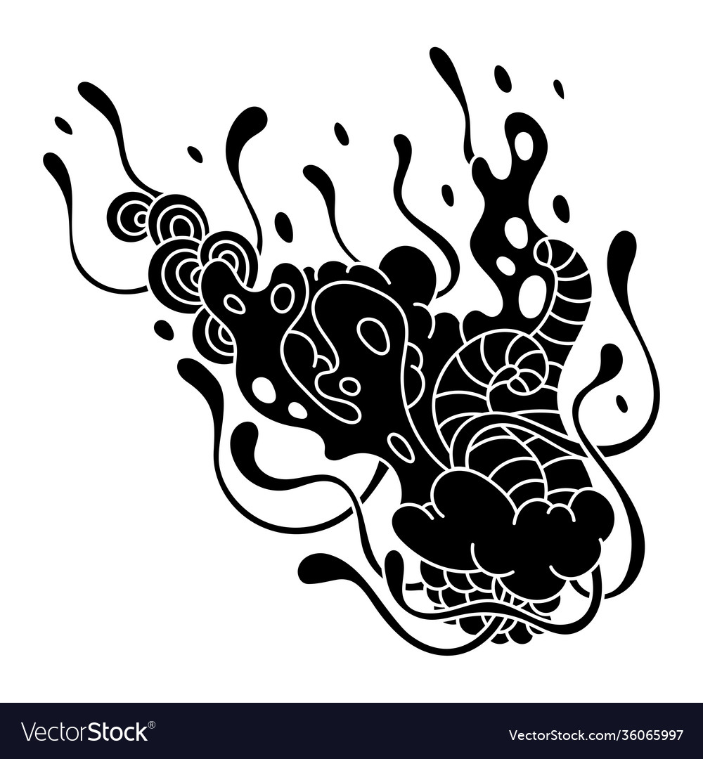 Print with slime and tentacles vector image Print with slime and tentacles