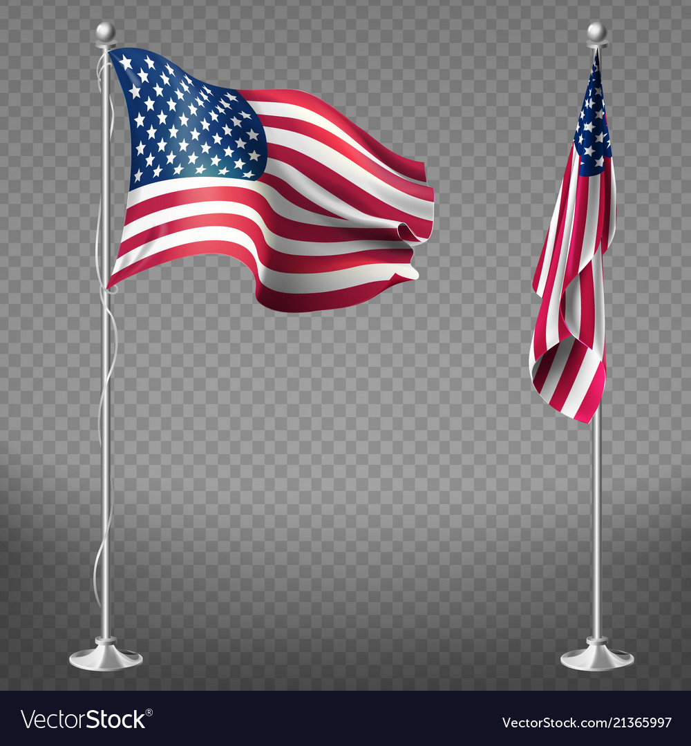 Realistic flags of united states of america Vector Image