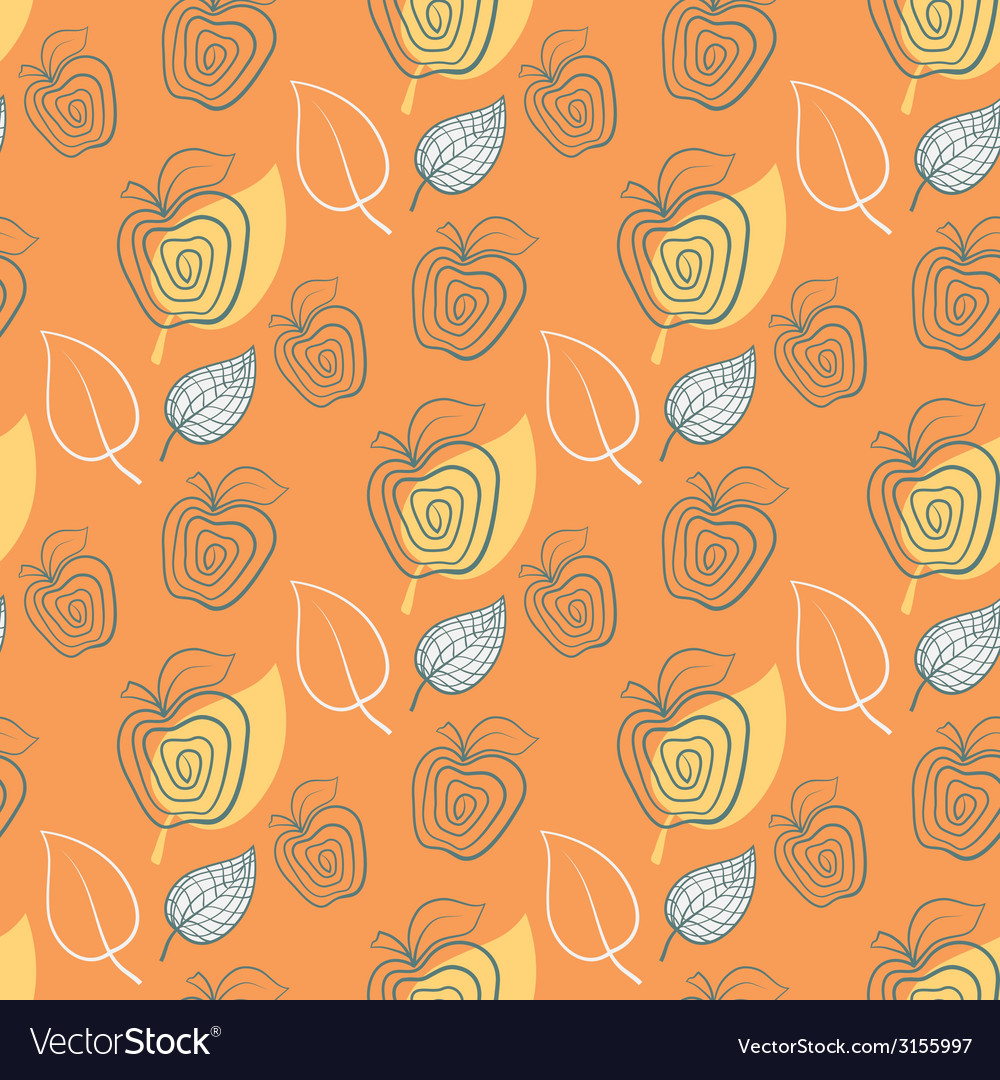 Seamless pattern with appleappleyeelowleaf