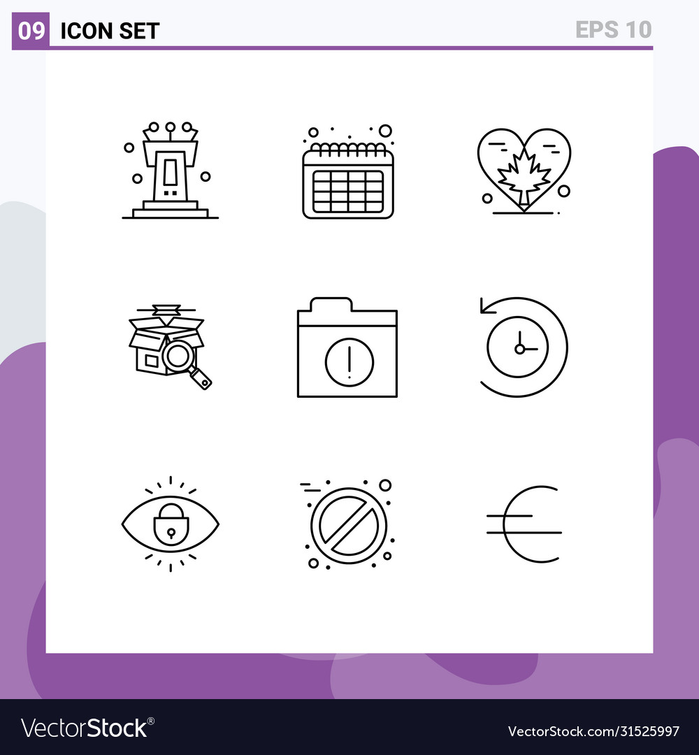 Set 9 modern ui icons symbols signs for files