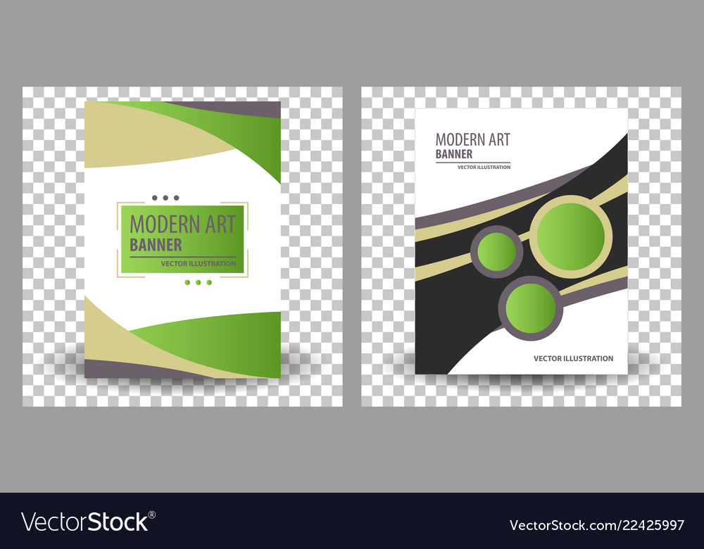 Set of abstract geometric design banner web