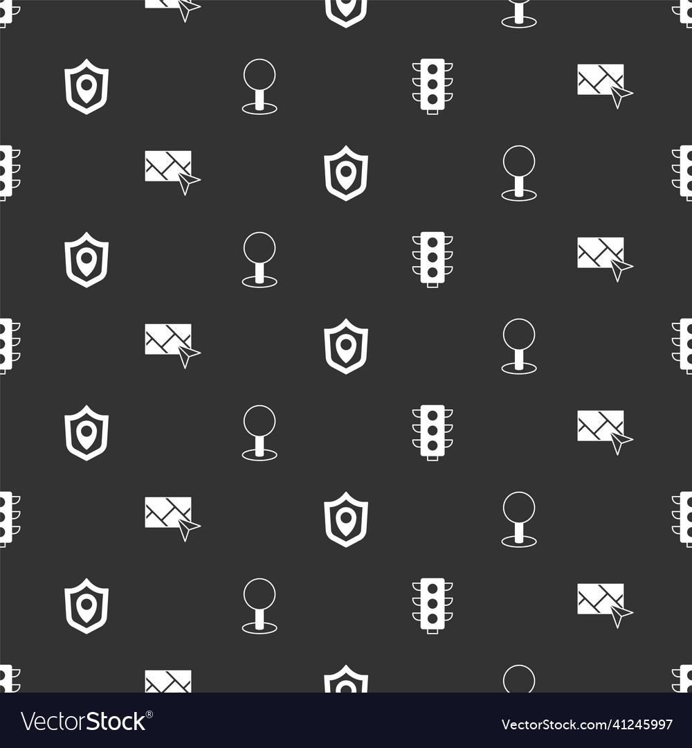Set traffic light city map navigation location vector image Set traffic light city map navigation location