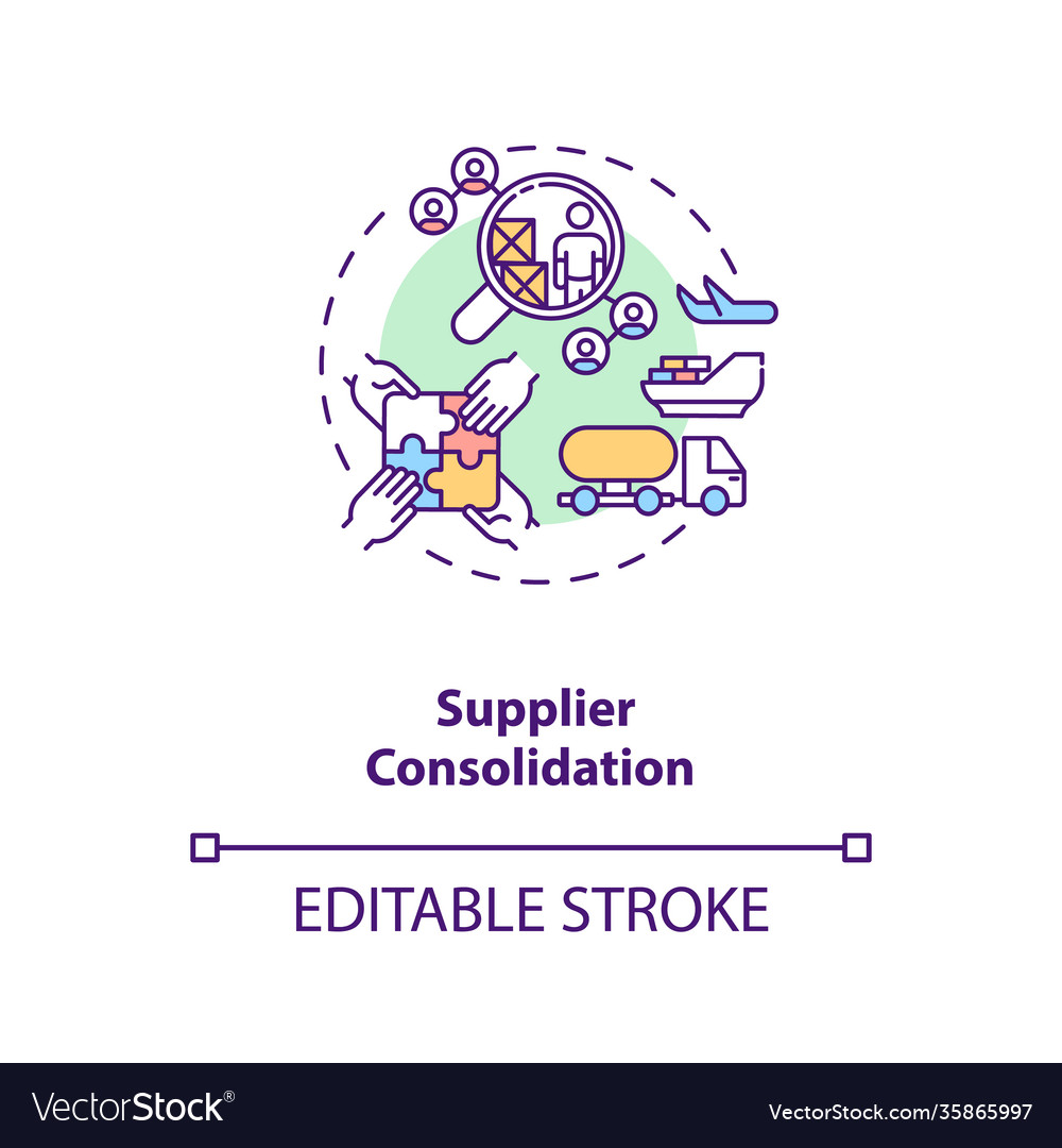 Supplier consolidation concept icon Royalty Free Vector