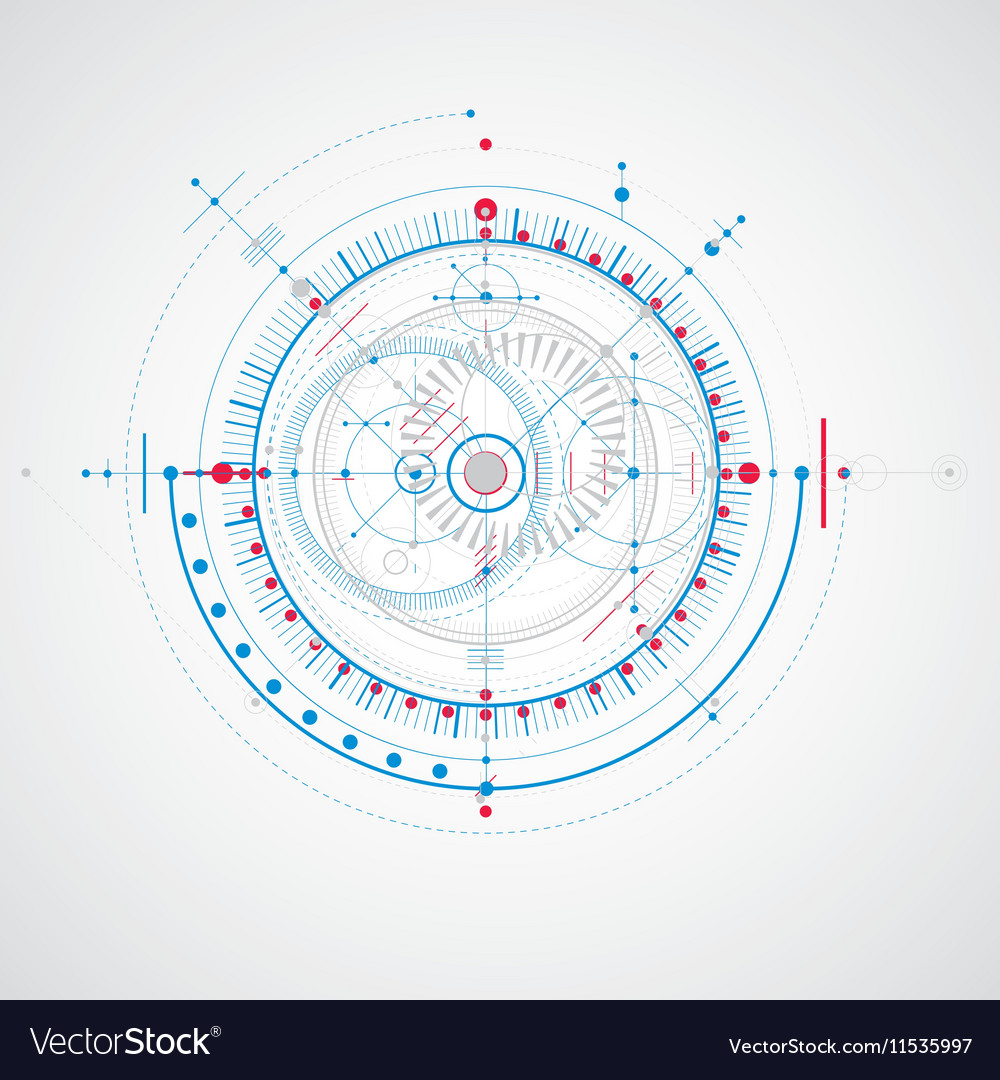 Technical drawing made using dashed lines