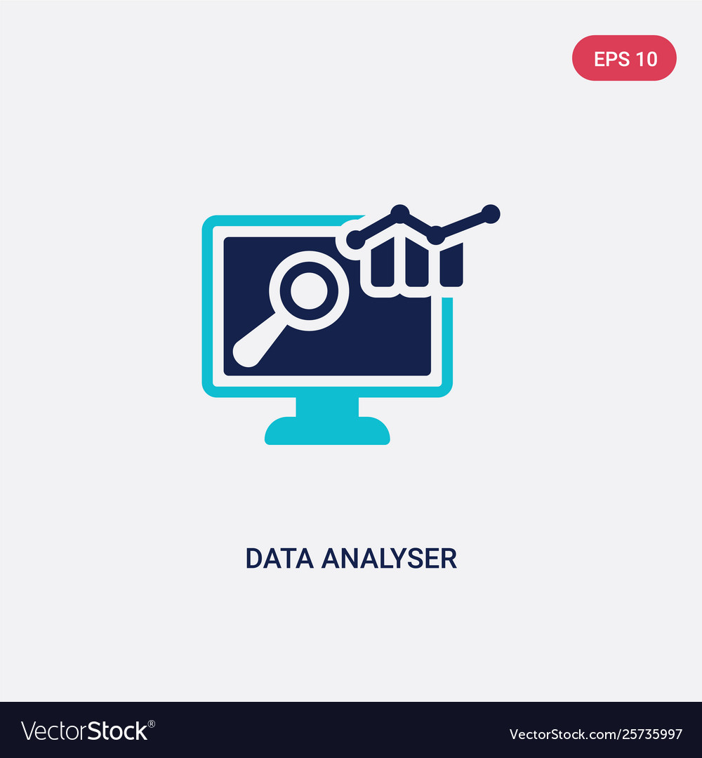 Two color data analyser icon from computer vector image Two color data analyser icon from computer