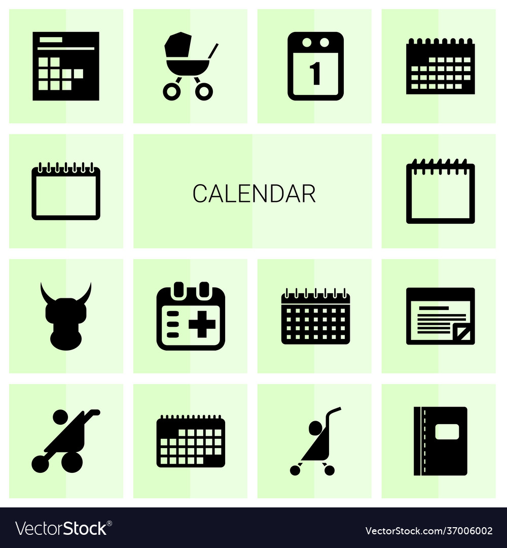 14 calendar icons Royalty Free Vector Image - VectorStock