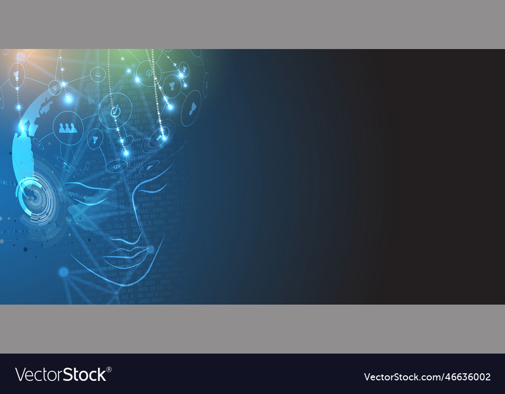 Artificial intelligence technology web background vector image Artificial intelligence technology web background