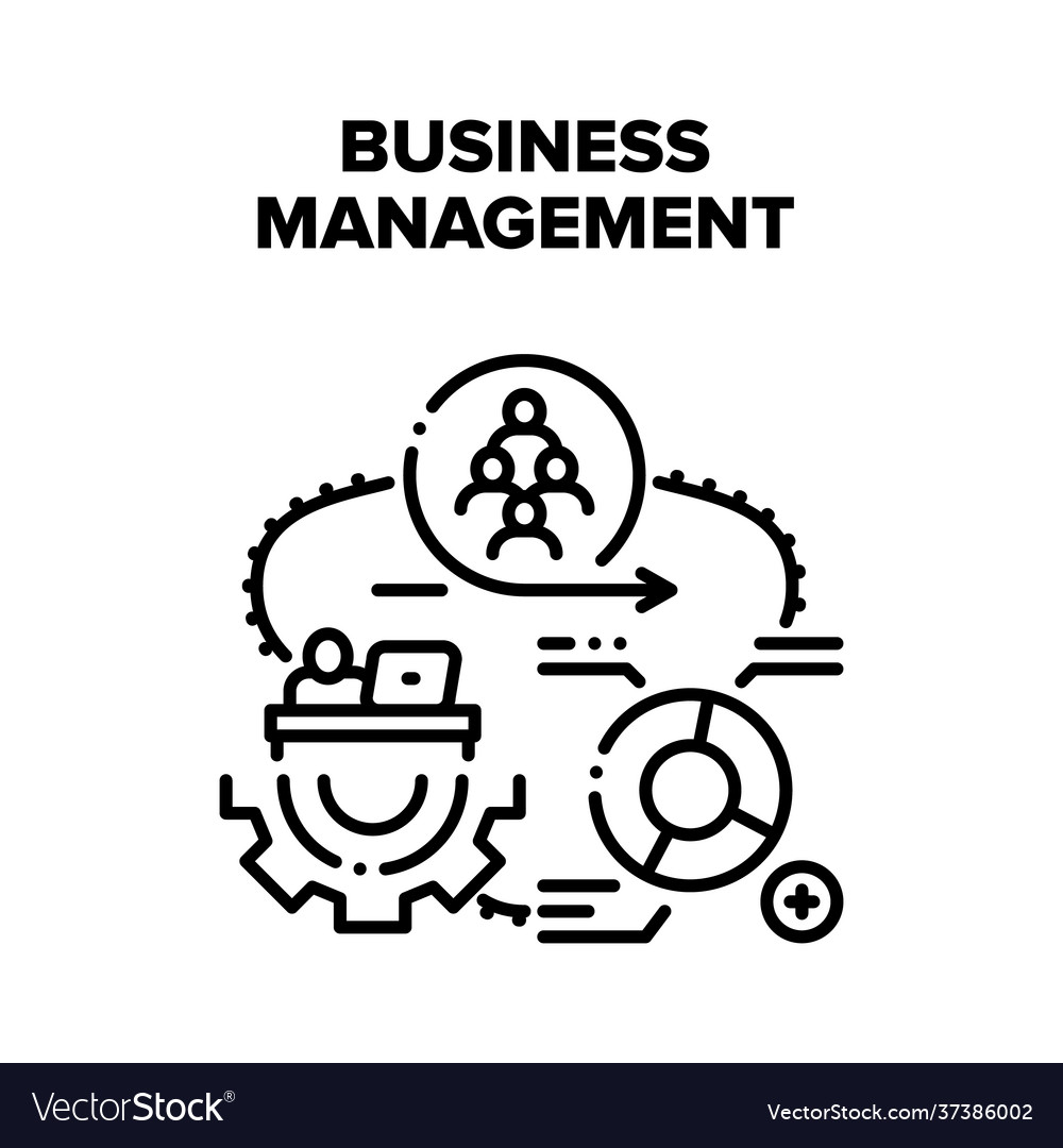 Business management work black Royalty Free Vector Image