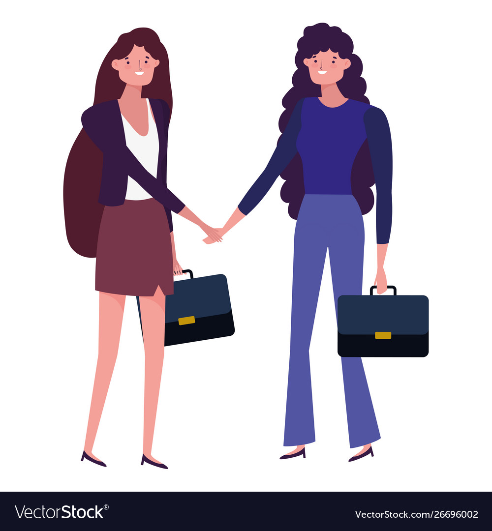 Businesswomen avatar with suitcase design