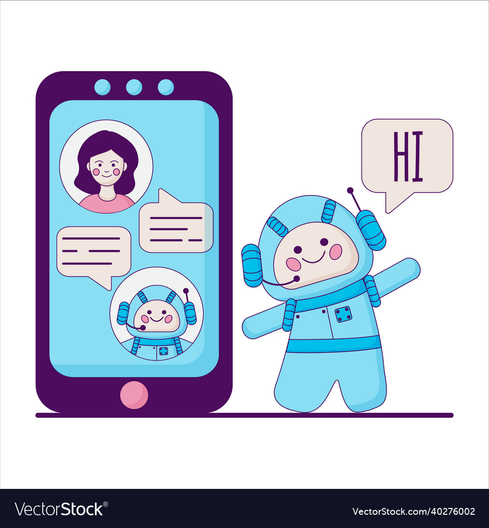 Chatbot concept people chatting with chat bot vector image Chatbot concept people chatting with chat bot