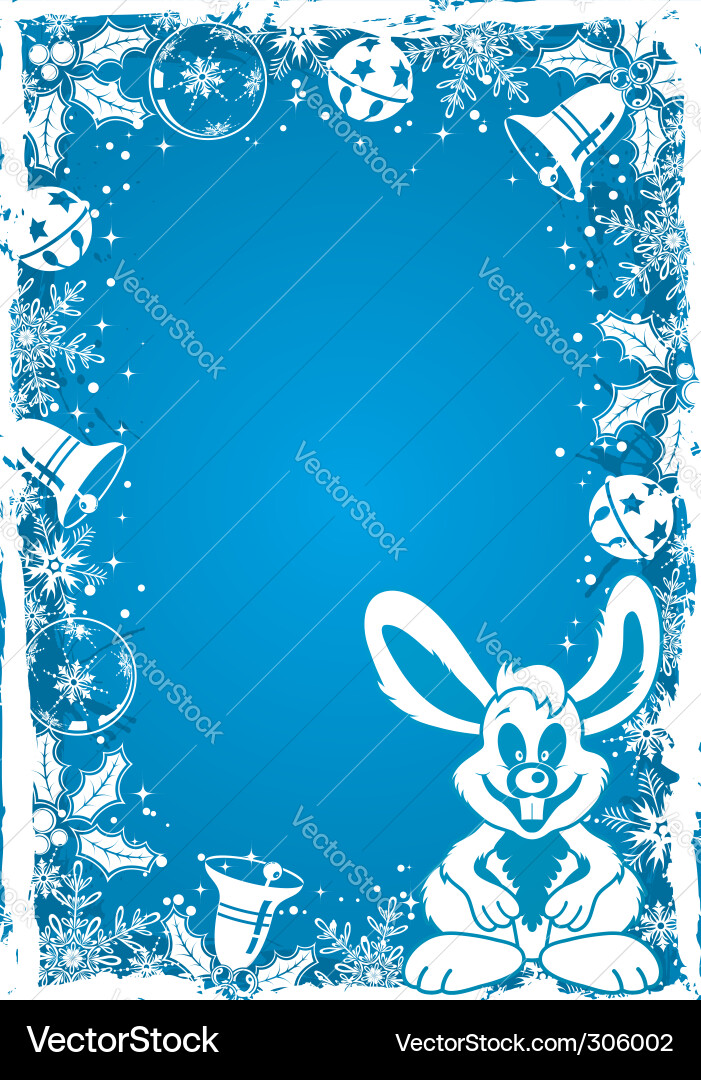 Christmas rabbit Royalty Free Vector Image - VectorStock