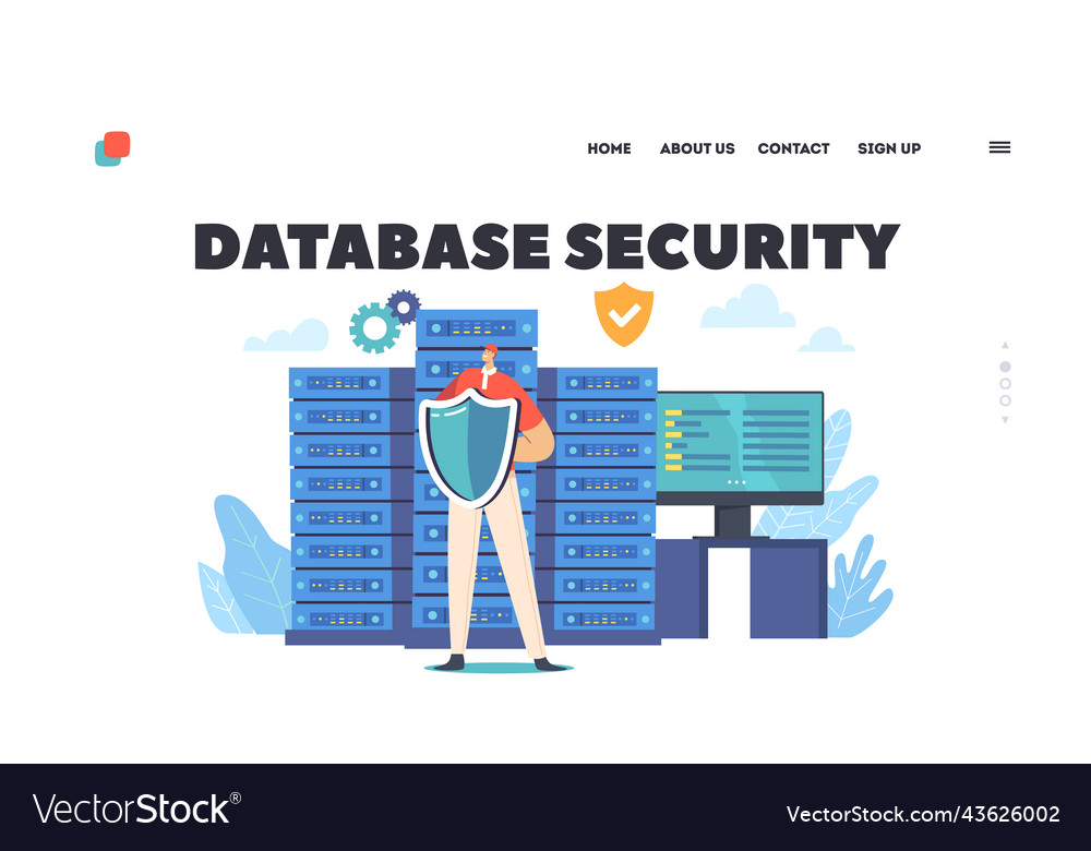 Database security landing page template man