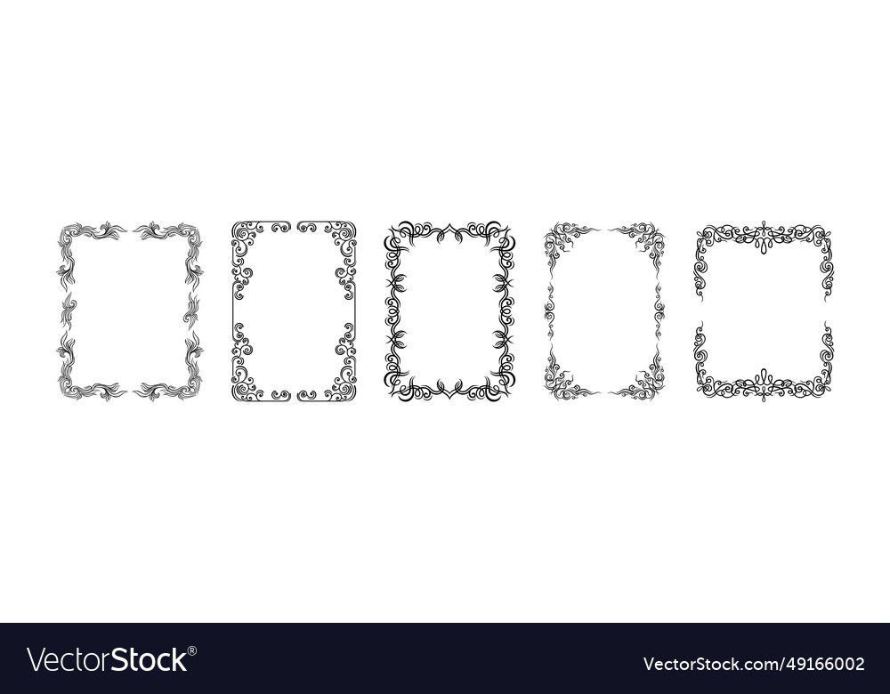 Decorative frames with ornament rectangle border vector image Decorative frames with ornament rectangle border