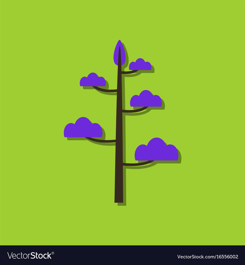 Flat icon design collection simple tree