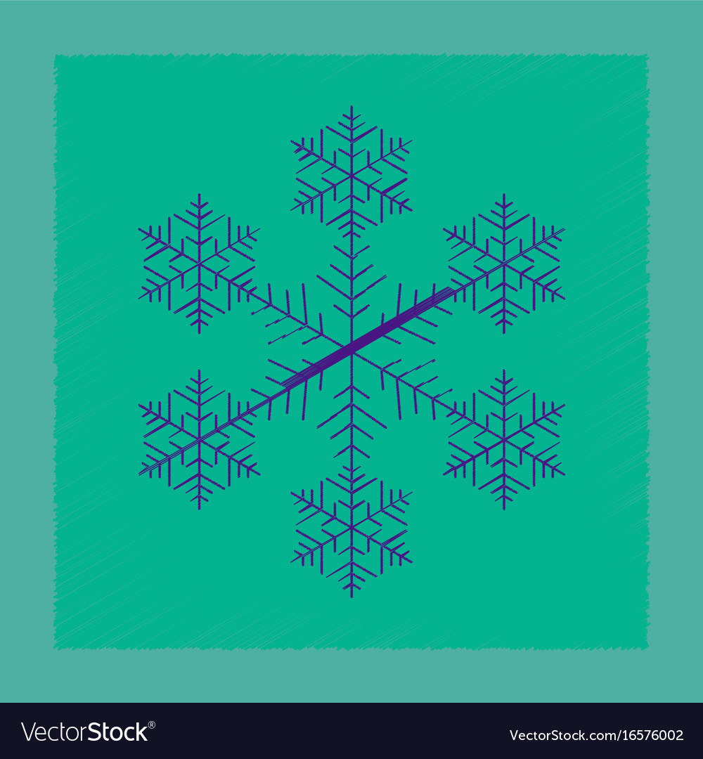 Flat shading style icon snowflake