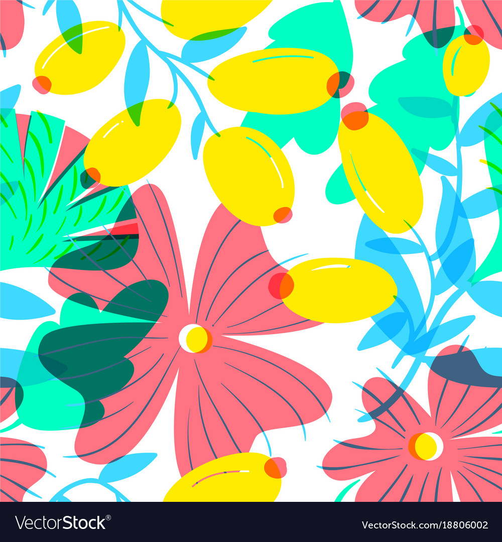 Floral seamless pattern with tranparency elements