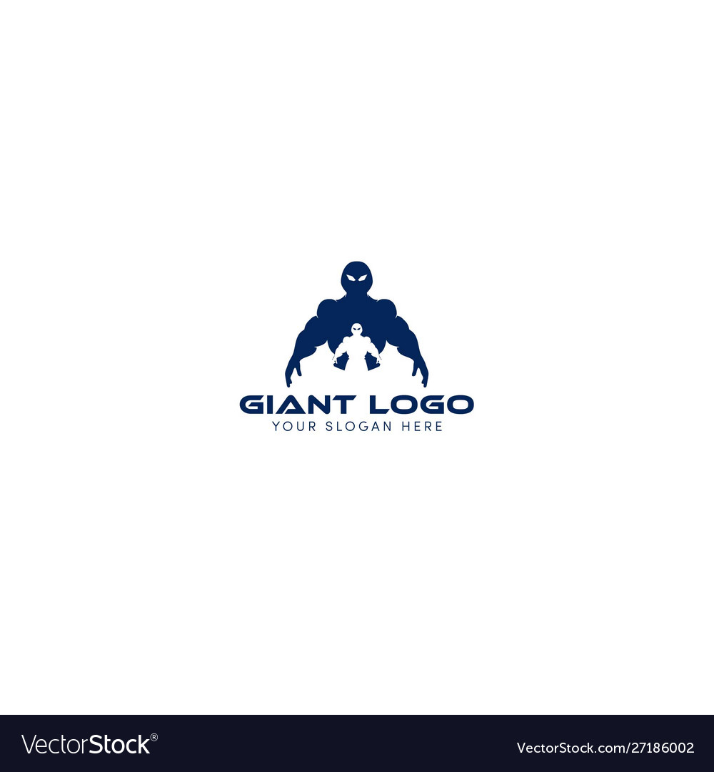 Giant logo designs with two superheroes robot