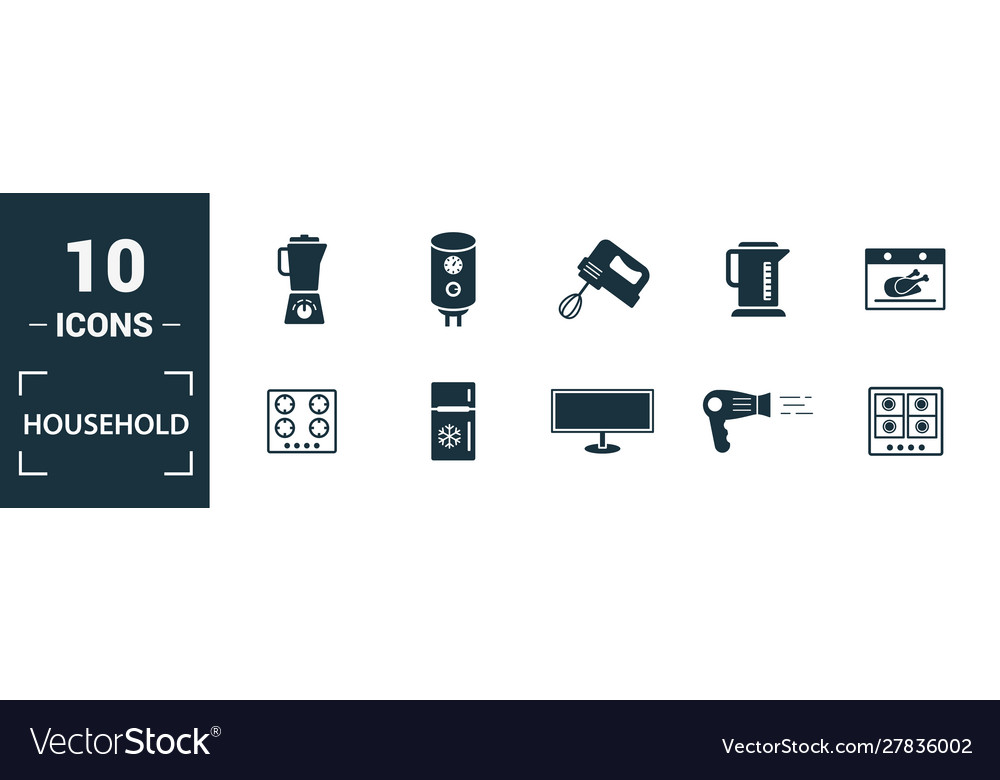 Household icon set include creative elements home