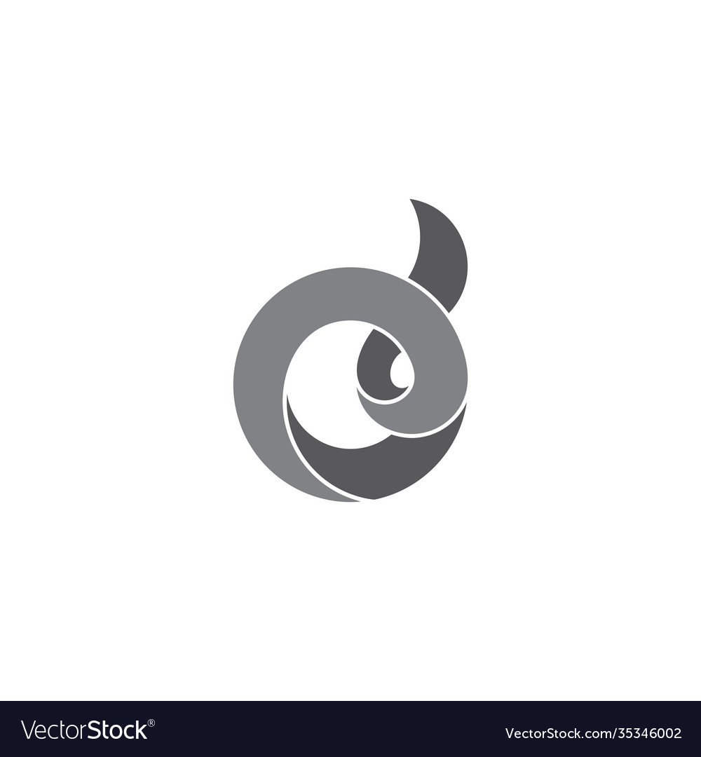 Letter o d 3d ribbon motion design symbol logo Vector Image