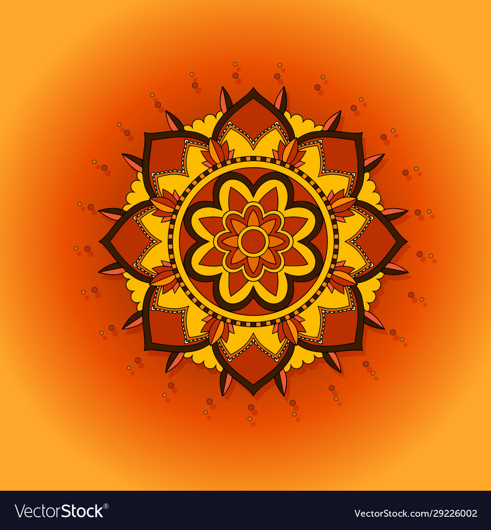 Mandala patterns on orange background