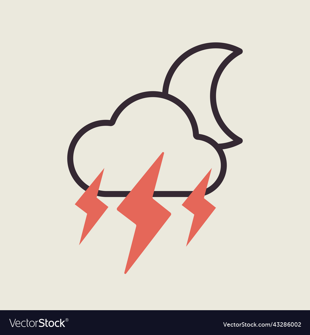 Moon storm cloud icon rainstorm symbol