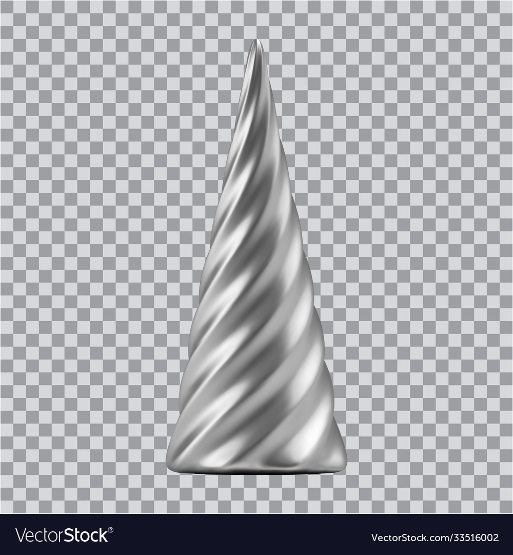 Realistic silver christmas abstract fir tree