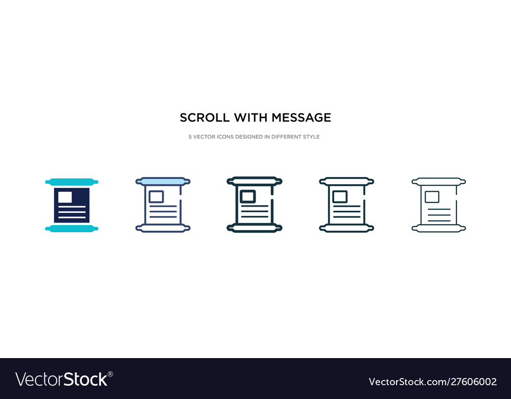Scroll with message inside icon in different